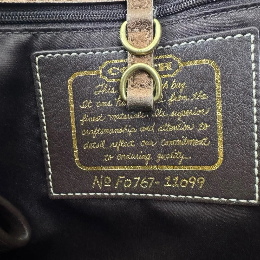 Y2K Coach 11099‎ Legacy Signature Stripe Brown Jacquard Large Tote With Dust bag